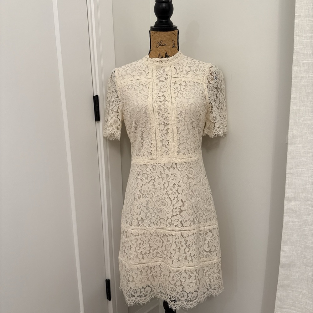 Oasis Cream Lace Mini Dress